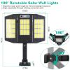 Solar Wall Light Outdoor 33 COB Beads PIR Motion Sensor Remote Control Wireless Lamps IP45 Waterproof Lighting for Garage Front Door Garden Pathway