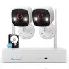 Jennov 3MP 2K Outdoor/Home Mini Cam Wireless Security Camera System Night Vision NVR with 500G HDD Kit