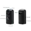 A1802 180 Degree Rotating 1080P Mini Camera 6 Leds IR Night Vision Video Photo Recorder Wide Angle Camcorders PIR Motion Detection built in 32GB