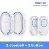 Wireless Doorbells 150M Remote Waterproof Door Bells 39 Door Bell Chimes for Home Apartments; 4 Volume Levels with LED