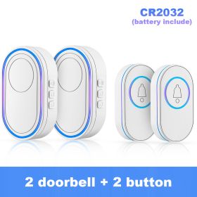 Wireless Doorbells 150M Remote Waterproof Door Bells 39 Door Bell Chimes for Home Apartments; 4 Volume Levels with LED (Color: D)