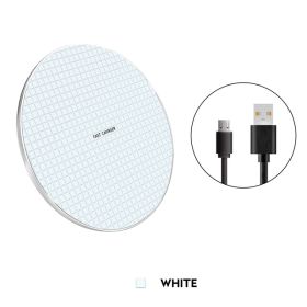 10w wireless charger for iphone11 xs max x xr 8plus fast charge mobile phone charger for ulefone doogee samsung note 9 8 s10plus (Color: White)