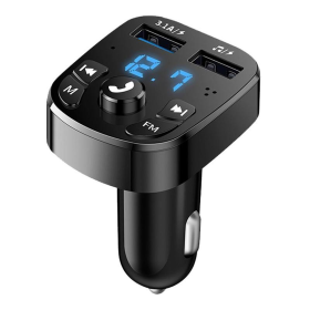 Car Fast Charger FM Transmitter Bluetooth 5.0 Handsfree Wireless Car Dual USB Car Charger Auto Radio Modulator MP3 Adapter (Plug Type: Car charger 1)